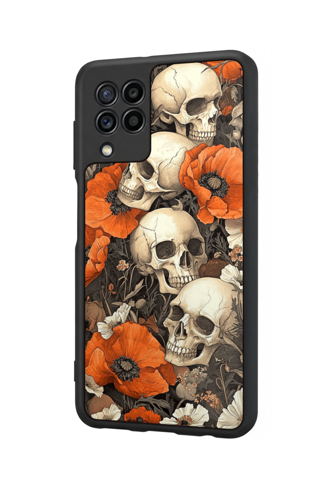 Samsung Galaxy M22 Uyumlu KuruKafa Tasarımlı Glossy Premium Kılıf