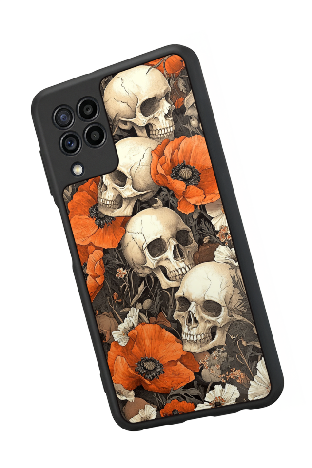 Samsung Galaxy M22 Uyumlu KuruKafa Tasarımlı Glossy Premium Kılıf