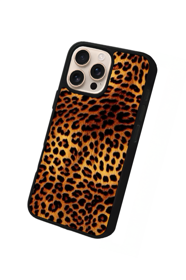 iPhone 15 Pro Uyumlu Leopar Tasarımlı Glossy Premium Kılıf