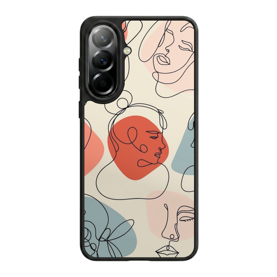 Samsung Galaxy A37 Uyumlu Line Art Tasarımlı Glossy Premium Kılıf
