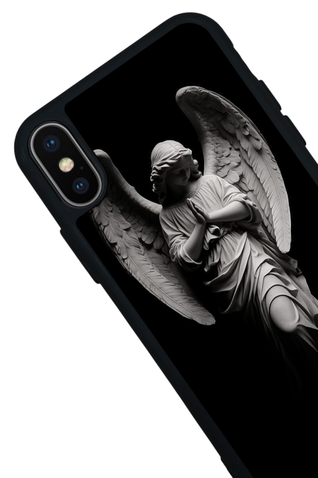 iPhone X/ XS Uyumlu Melek Tasarımlı Glossy Premium Kılıf