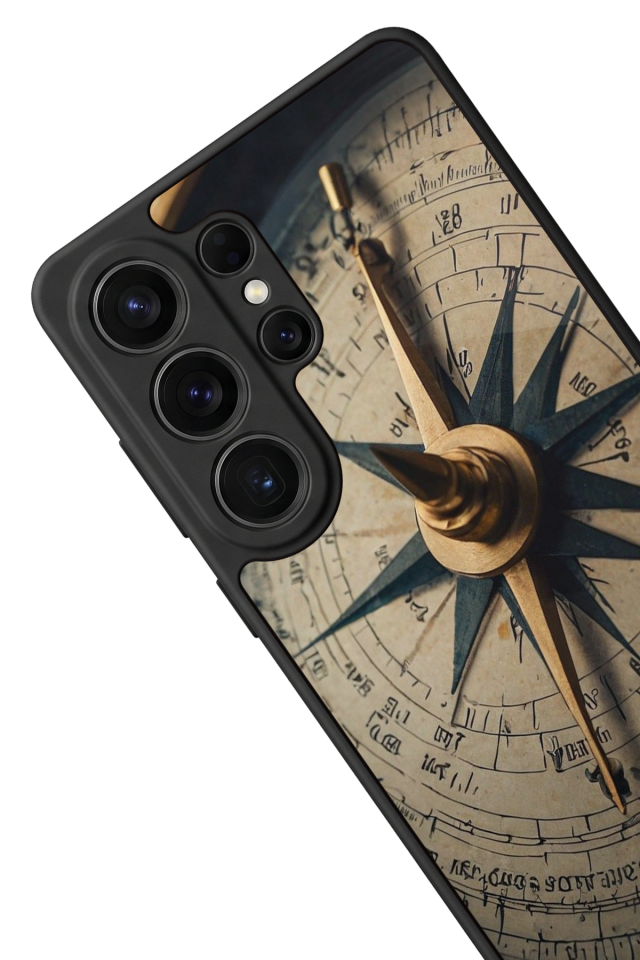 Samsung Galaxy S26 Ultra Uyumlu Pusula Tasarımlı Glossy Premium Kılıf