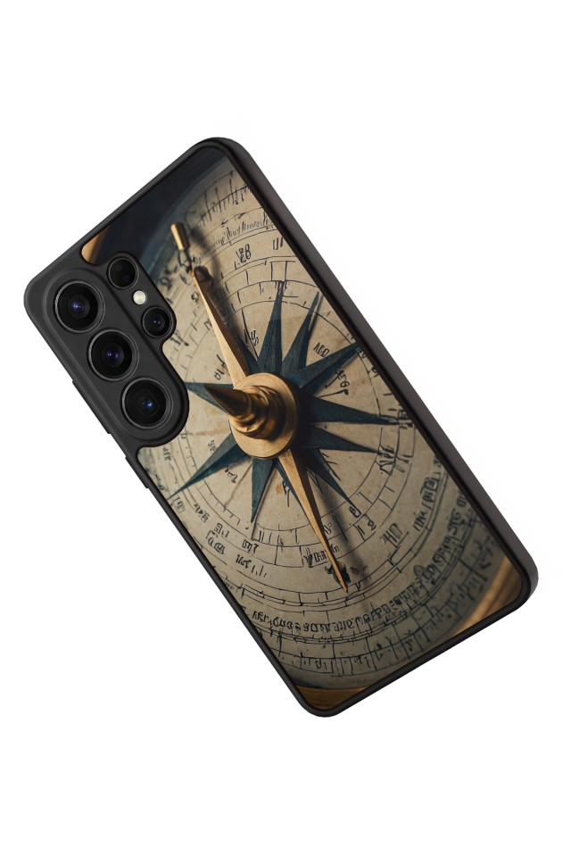 Samsung Galaxy S26 Ultra Uyumlu Pusula Tasarımlı Glossy Premium Kılıf