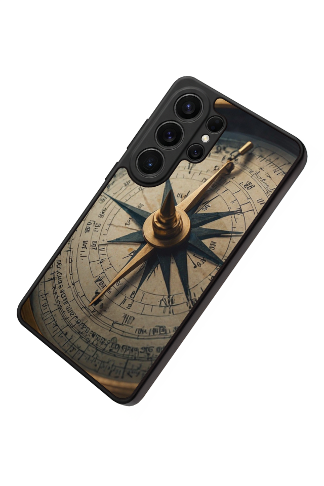 Samsung Galaxy S26 Ultra Uyumlu Pusula Tasarımlı Glossy Premium Kılıf