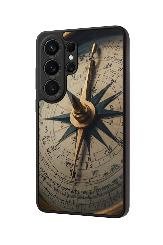 Samsung Galaxy S26 Ultra Uyumlu Pusula Tasarımlı Glossy Premium Kılıf