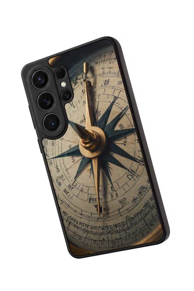 Samsung Galaxy S26 Ultra Uyumlu Pusula Tasarımlı Glossy Premium Kılıf