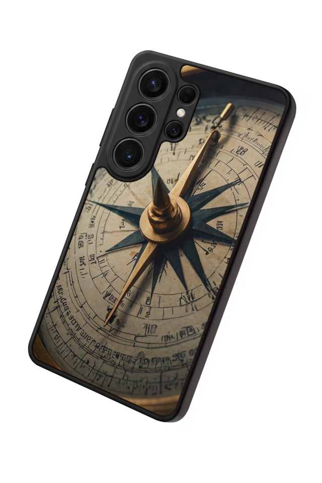 Samsung Galaxy S26 Ultra Uyumlu Pusula Tasarımlı Glossy Premium Kılıf