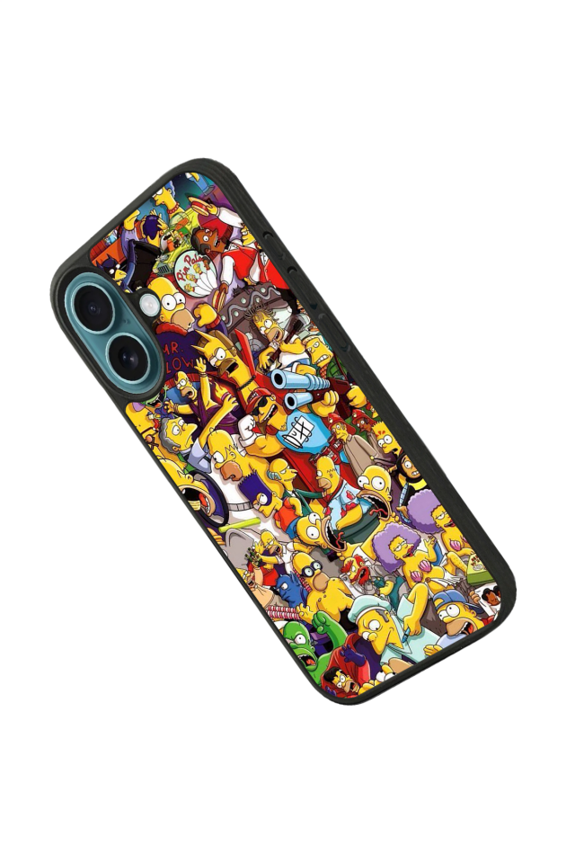 iPhone 16 Uyumlu The Simpsons Tasarımlı Glossy Premium Kılıf