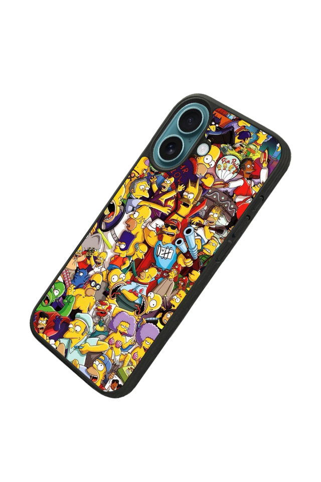 iPhone 16 Uyumlu The Simpsons Tasarımlı Glossy Premium Kılıf