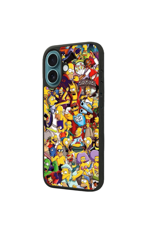 iPhone 16 Uyumlu The Simpsons Tasarımlı Glossy Premium Kılıf