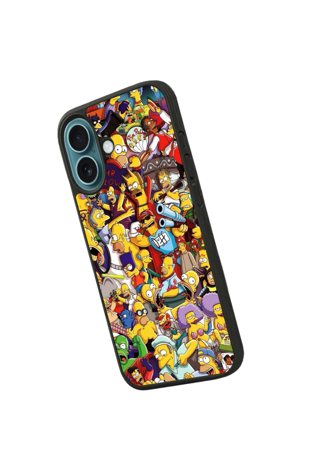 iPhone 16 Uyumlu The Simpsons Tasarımlı Glossy Premium Kılıf