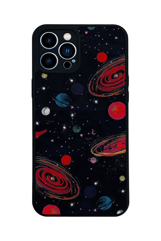 iPhone 13 Pro Max Uyumlu Uzay Tasarımlı Glossy Premium Kılıf