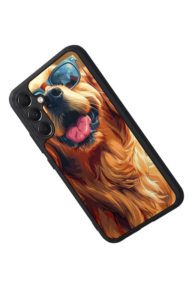 Samsung Galaxy M34 Uyumlu Golden Kopek Tasarımlı Glossy Premium Kılıf