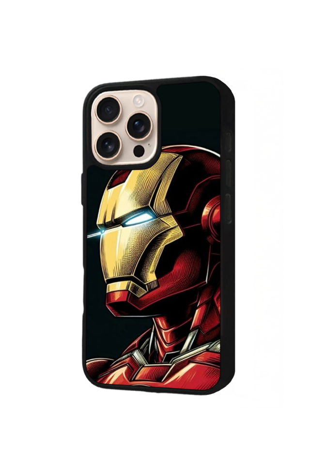 iPhone 16 Pro Max Uyumlu  Iron Man ( Demir Adam ) Tasarımlı Glossy Premium Kılıf