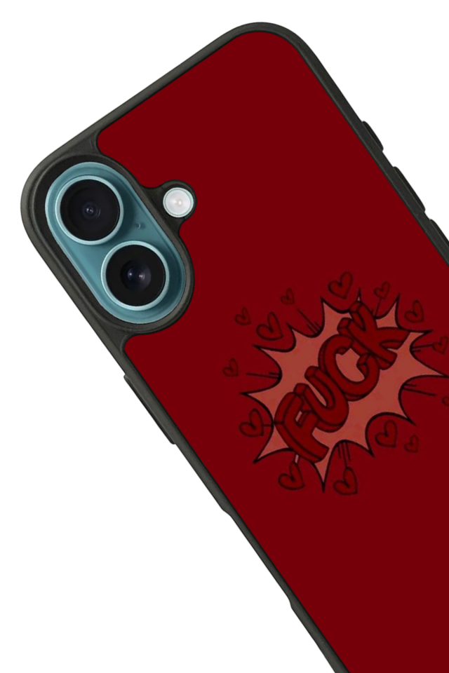 iPhone 16 Plus Uyumlu Kalp Love Tasarımlı Glossy Premium Kılıf