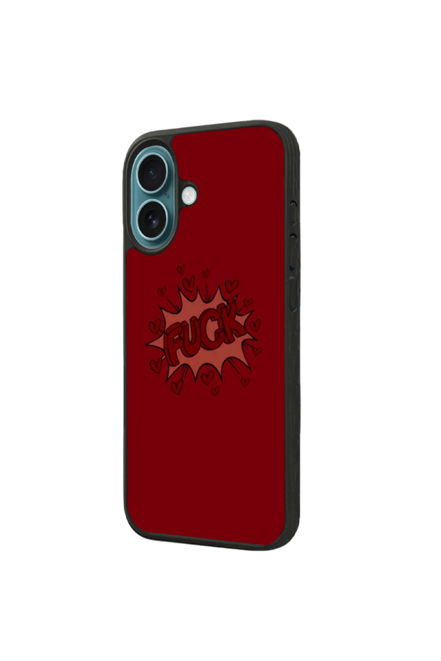 iPhone 16 Plus Uyumlu Kalp Love Tasarımlı Glossy Premium Kılıf