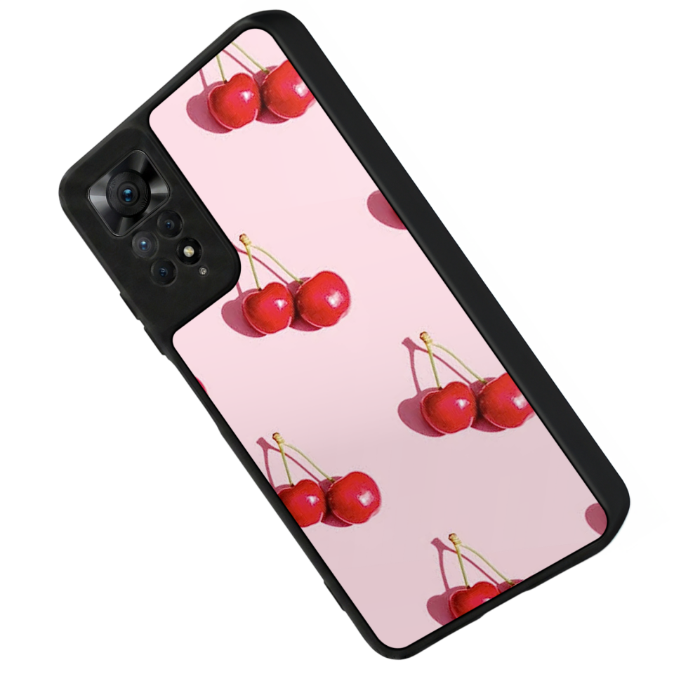 Xiaomi Redmi Note 12 Pro Uyumlu Kiraz Tasarımlı Glossy Premium Kılıf