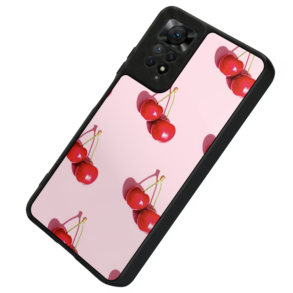 Xiaomi Redmi Note 12 Pro Uyumlu Kiraz Tasarımlı Glossy Premium Kılıf