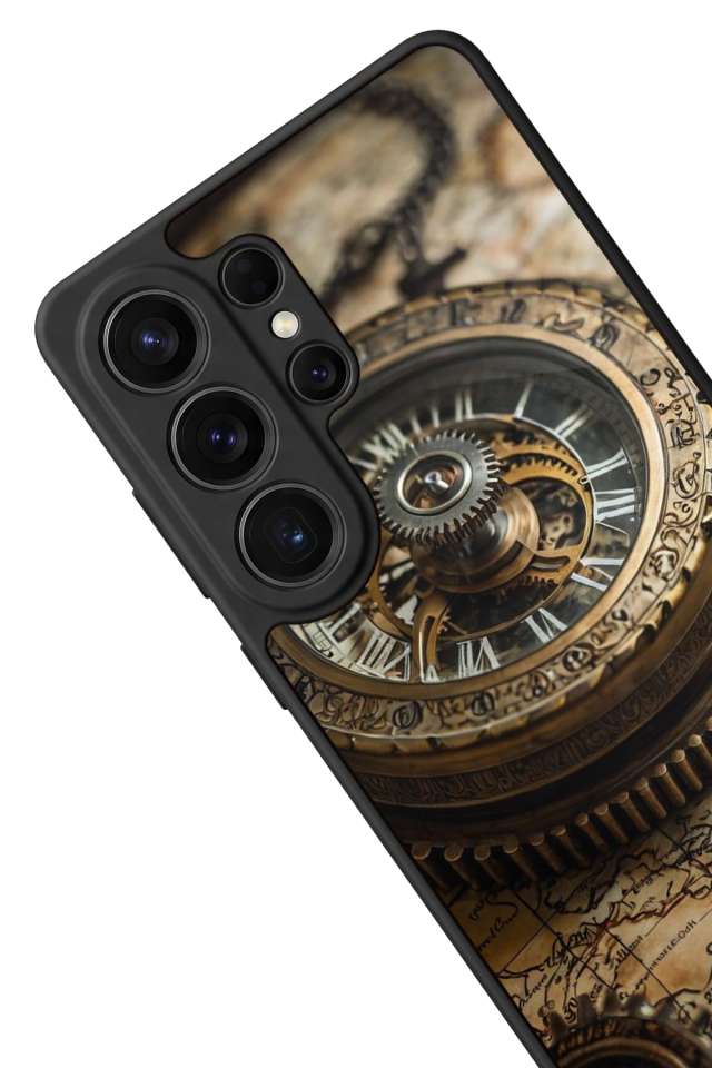 Samsung Galaxy S26 Ultra Uyumlu Pusula Tasarımlı Glossy Premium Kılıf