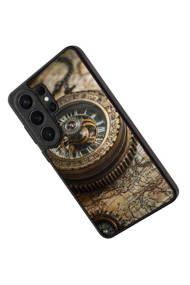 Samsung Galaxy S26 Ultra Uyumlu Pusula Tasarımlı Glossy Premium Kılıf