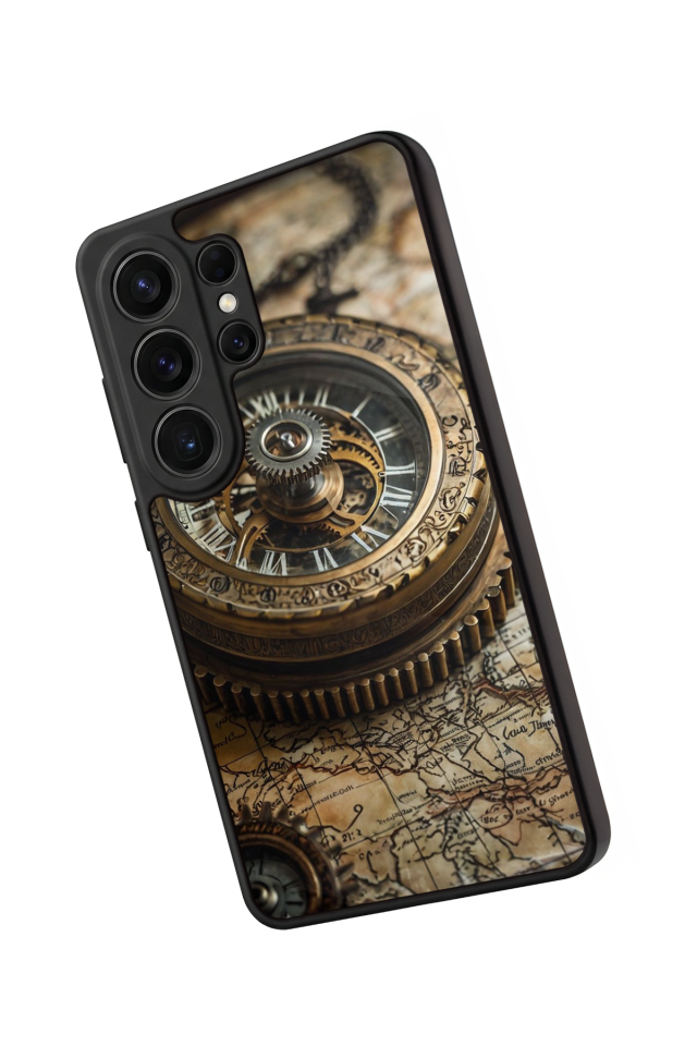 Samsung Galaxy S26 Ultra Uyumlu Pusula Tasarımlı Glossy Premium Kılıf