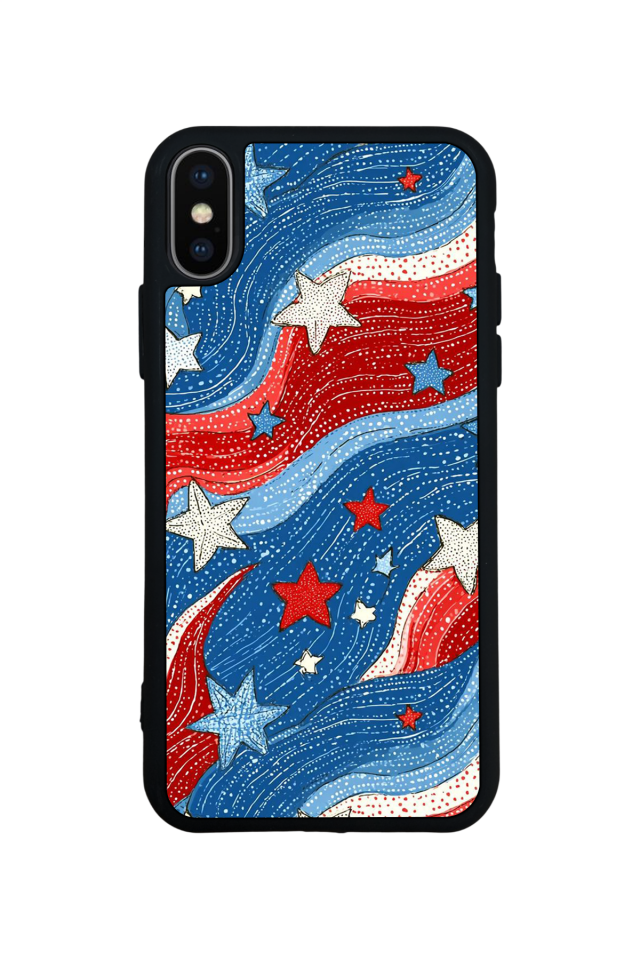 iPhone XS Max Uyumlu Retro Yildizlar Tasarımlı Glossy Premium Kılıf