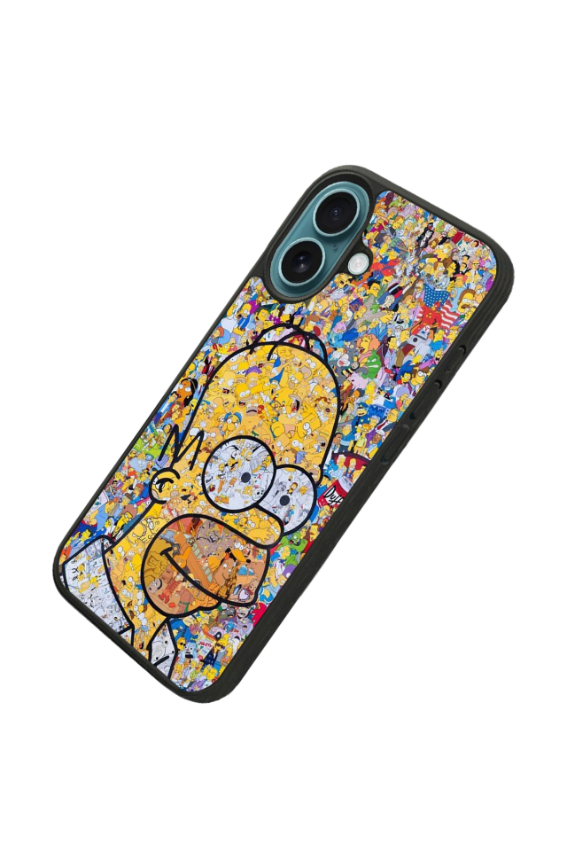 iPhone 16 Uyumlu The Simpsons Tasarımlı Glossy Premium Kılıf