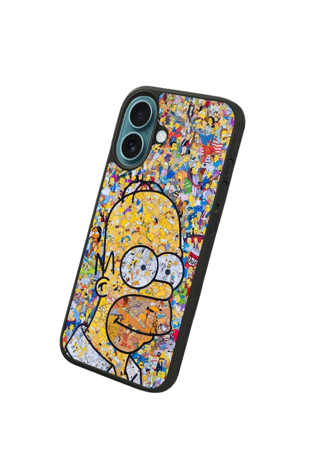 iPhone 16 Uyumlu The Simpsons Tasarımlı Glossy Premium Kılıf