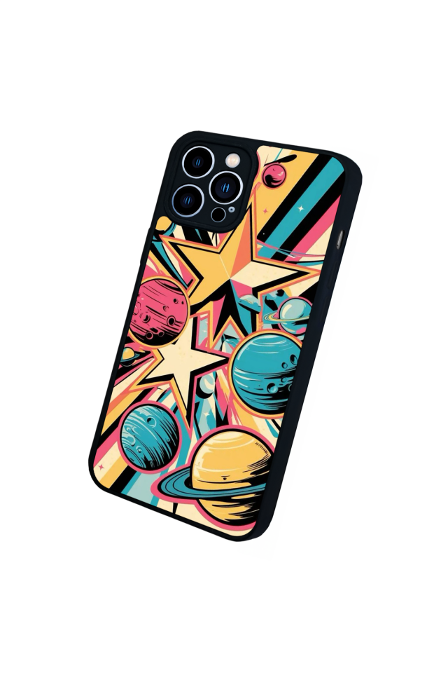 iPhone 13 Pro Max Uyumlu Uzay Tasarımlı Glossy Premium Kılıf