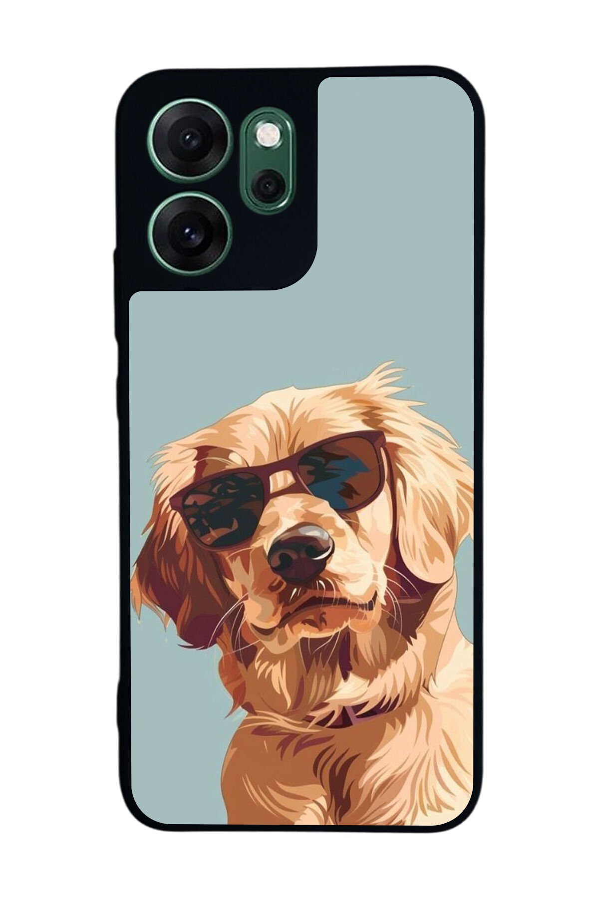 Oppo Reno 14F Uyumlu Golden Kopek Tasarımlı Glossy Premium Kılıf