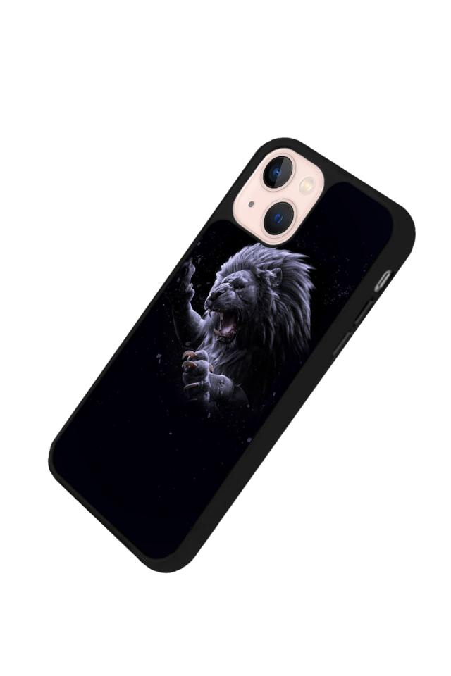 iPhone 15 Plus Uyumlu Aslan Tasarımlı Glossy Premium Kılıf