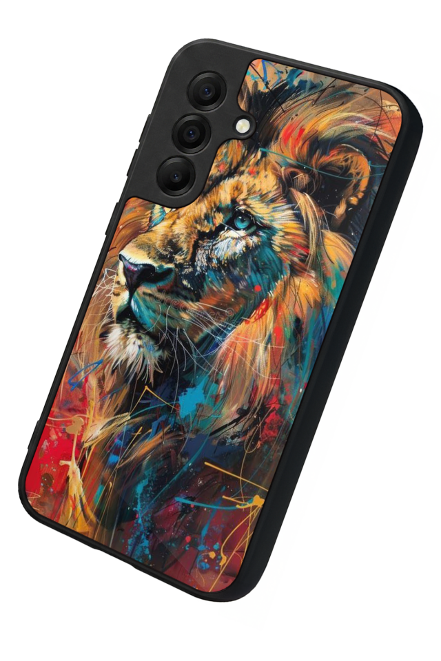 Samsung Galaxy A17 Uyumlu Aslan Tasarımlı Glossy Premium Kılıf
