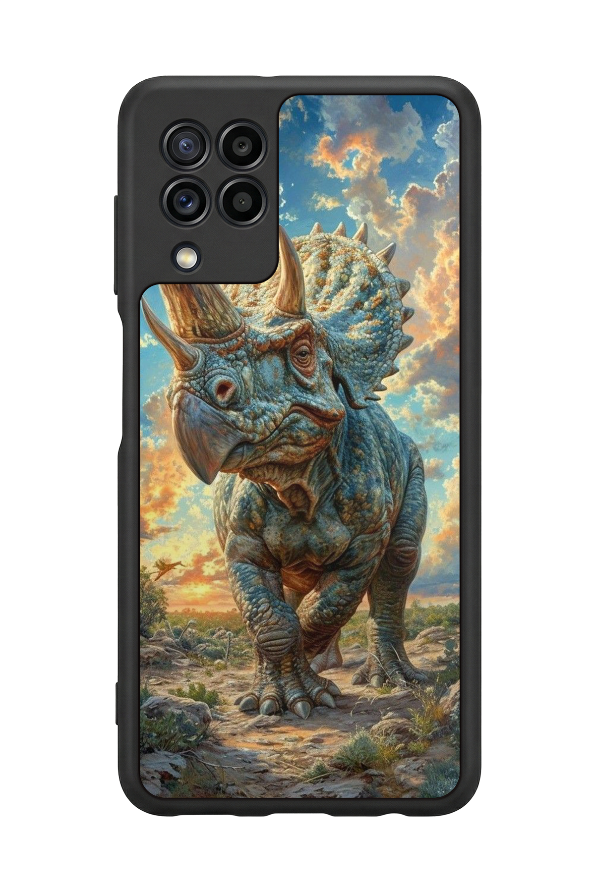 Samsung Galaxy M22 Uyumlu Dinazor Tasarımlı Glossy Premium Kılıf