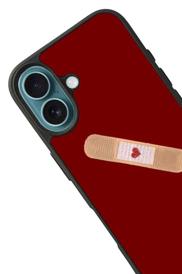 iPhone 16 Plus Uyumlu Kalp Love Tasarımlı Glossy Premium Kılıf