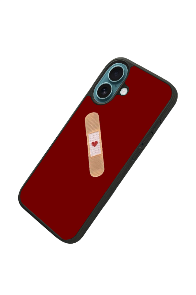 iPhone 16 Plus Uyumlu Kalp Love Tasarımlı Glossy Premium Kılıf