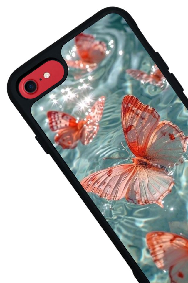 iPhone 7 Uyumlu Kelebek Tasarımlı Glossy Premium Kılıf