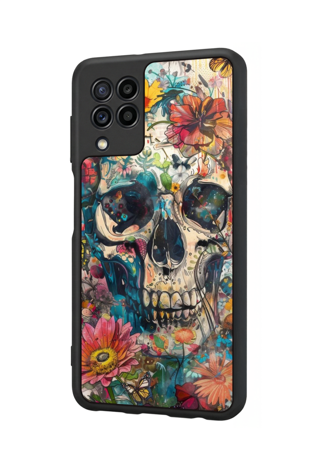 Samsung Galaxy M22 Uyumlu KuruKafa Tasarımlı Glossy Premium Kılıf