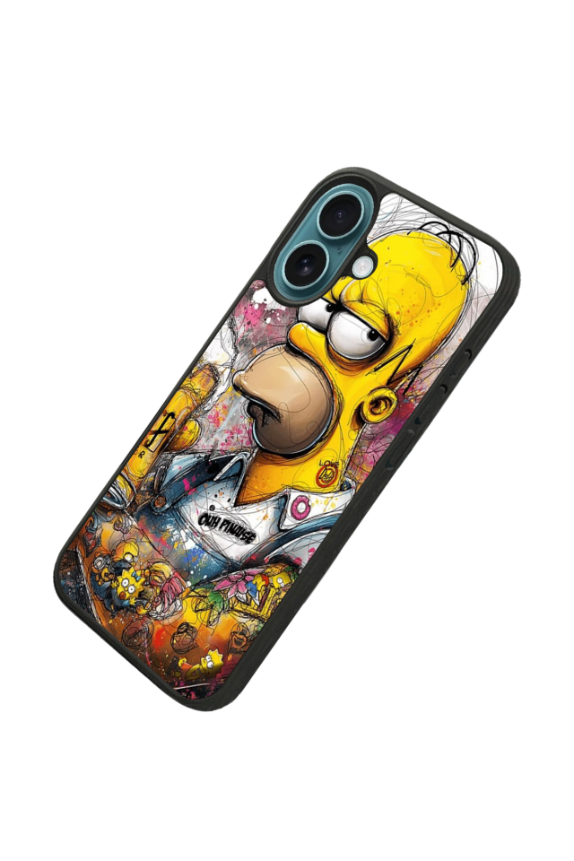 iPhone 16 Uyumlu The Simpsons Tasarımlı Glossy Premium Kılıf