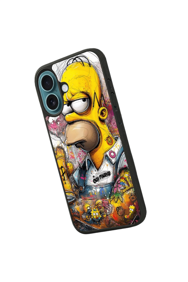 iPhone 16 Uyumlu The Simpsons Tasarımlı Glossy Premium Kılıf