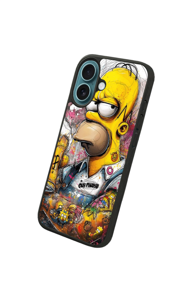 iPhone 16 Uyumlu The Simpsons Tasarımlı Glossy Premium Kılıf