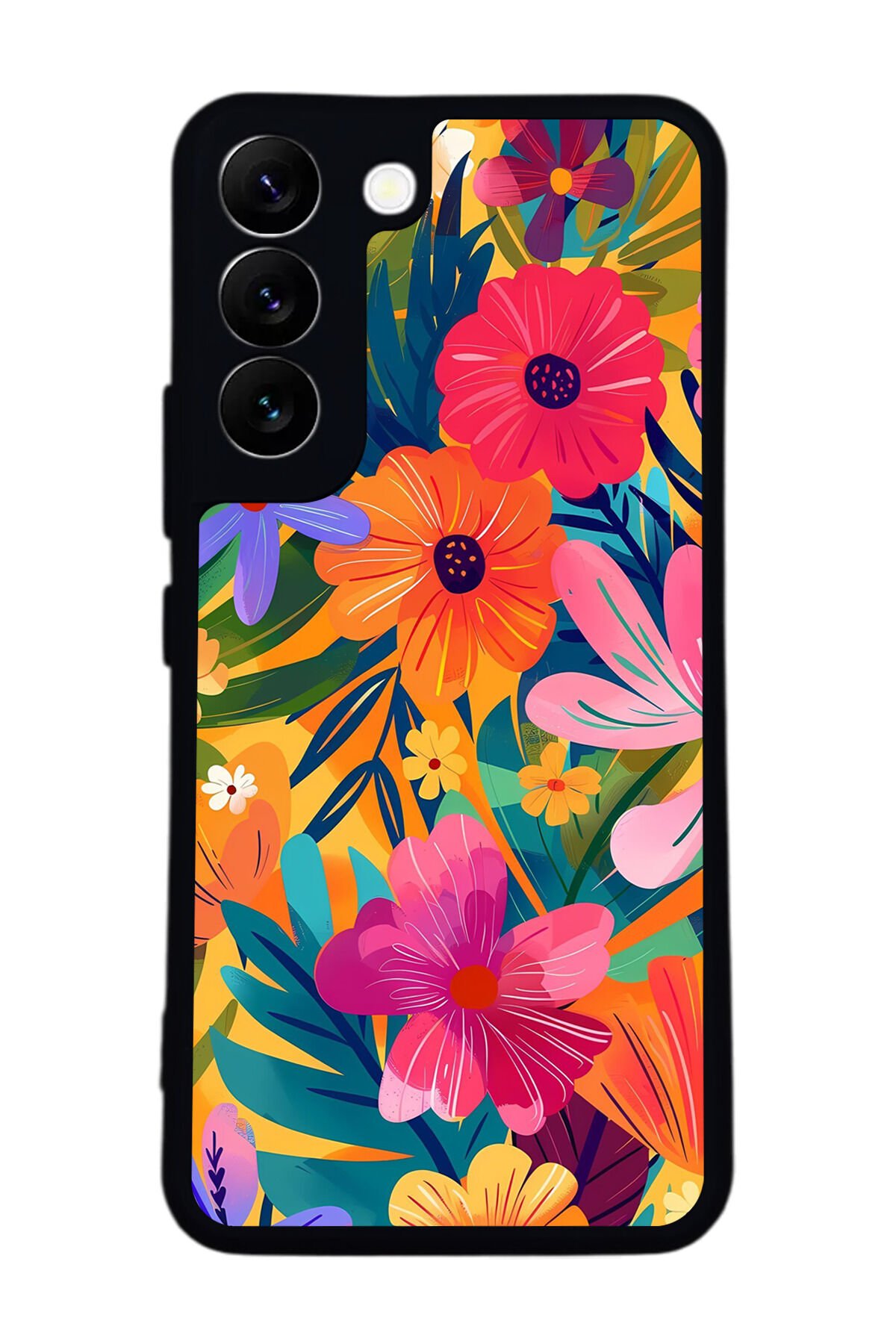 Samsung Galaxy S22 Uyumlu Floral Tasarımlı Glossy Premium Kılıf