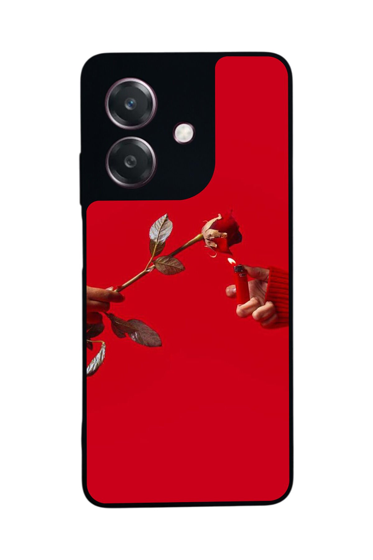 Oppo A3 5G Uyumlu Kirmizi Tasarımlı Glossy Premium Kılıf