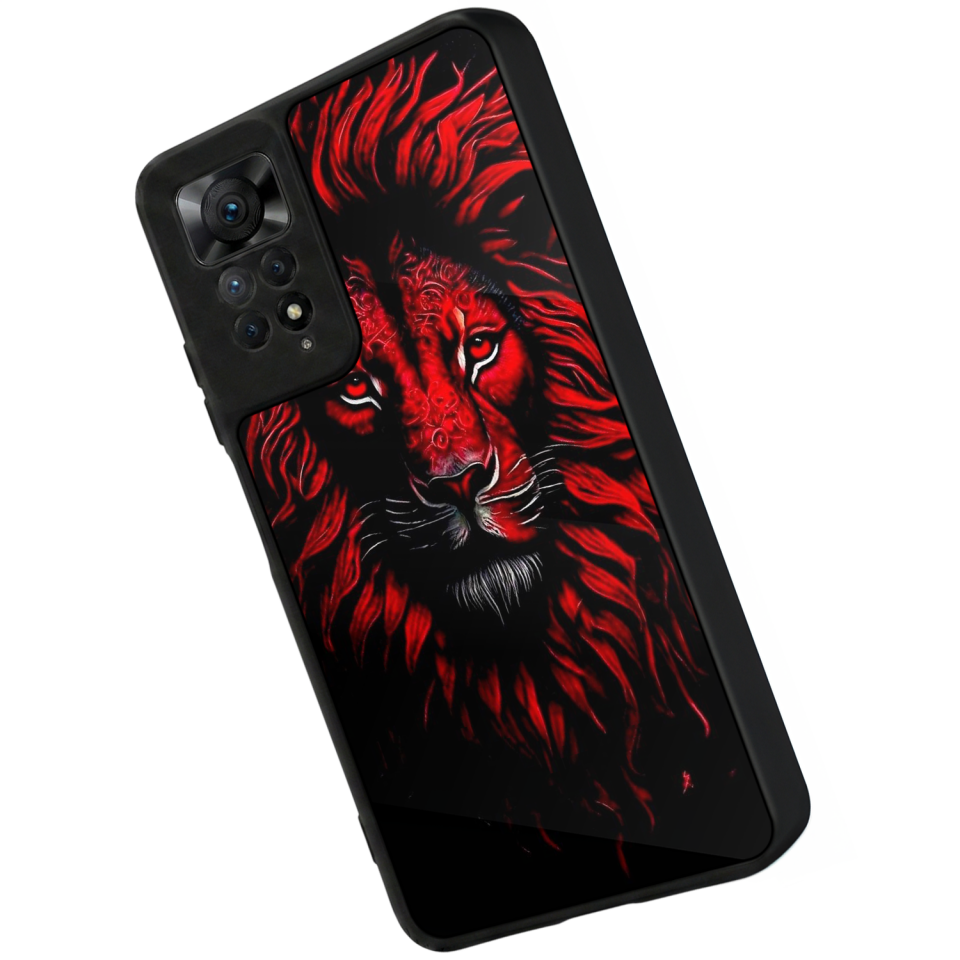 Xiaomi Redmi Note 11 Pro Uyumlu Aslan Tasarımlı Glossy Premium Kılıf