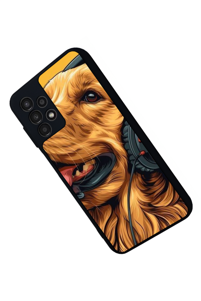 Samsung Galaxy A13 Uyumlu Golden Kopek Tasarımlı Glossy Premium Kılıf