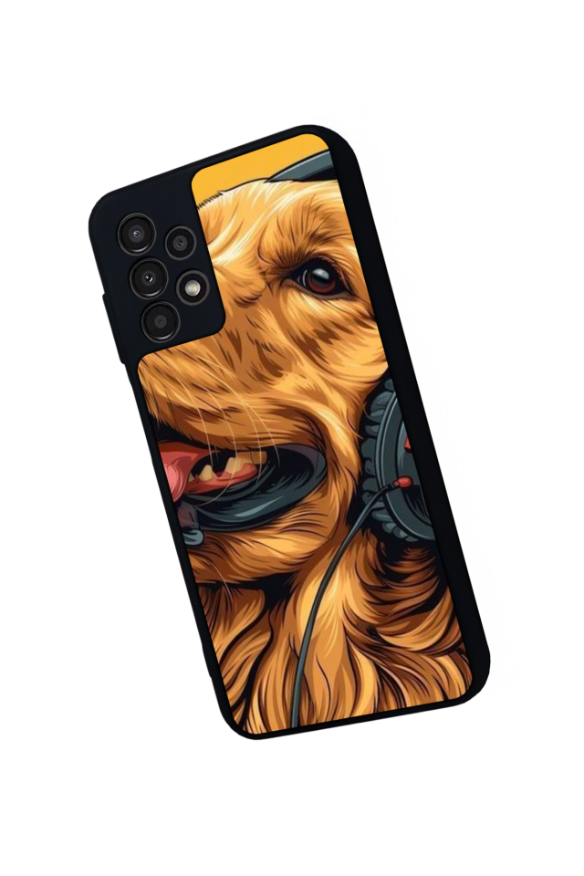 Samsung Galaxy A13 Uyumlu Golden Kopek Tasarımlı Glossy Premium Kılıf