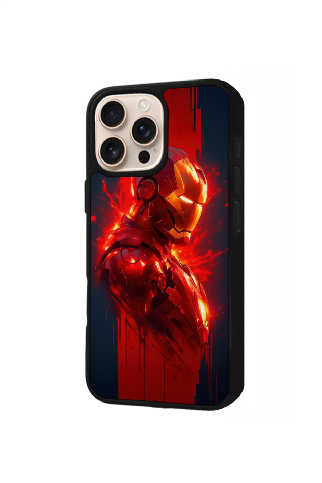 iPhone 16 Pro Max Uyumlu  Iron Man ( Demir Adam ) Tasarımlı Glossy Premium Kılıf