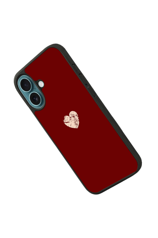 iPhone 16 Plus Uyumlu Kalp Love Tasarımlı Glossy Premium Kılıf