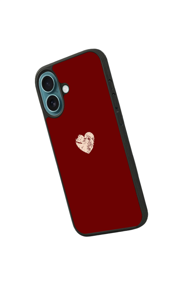 iPhone 16 Plus Uyumlu Kalp Love Tasarımlı Glossy Premium Kılıf