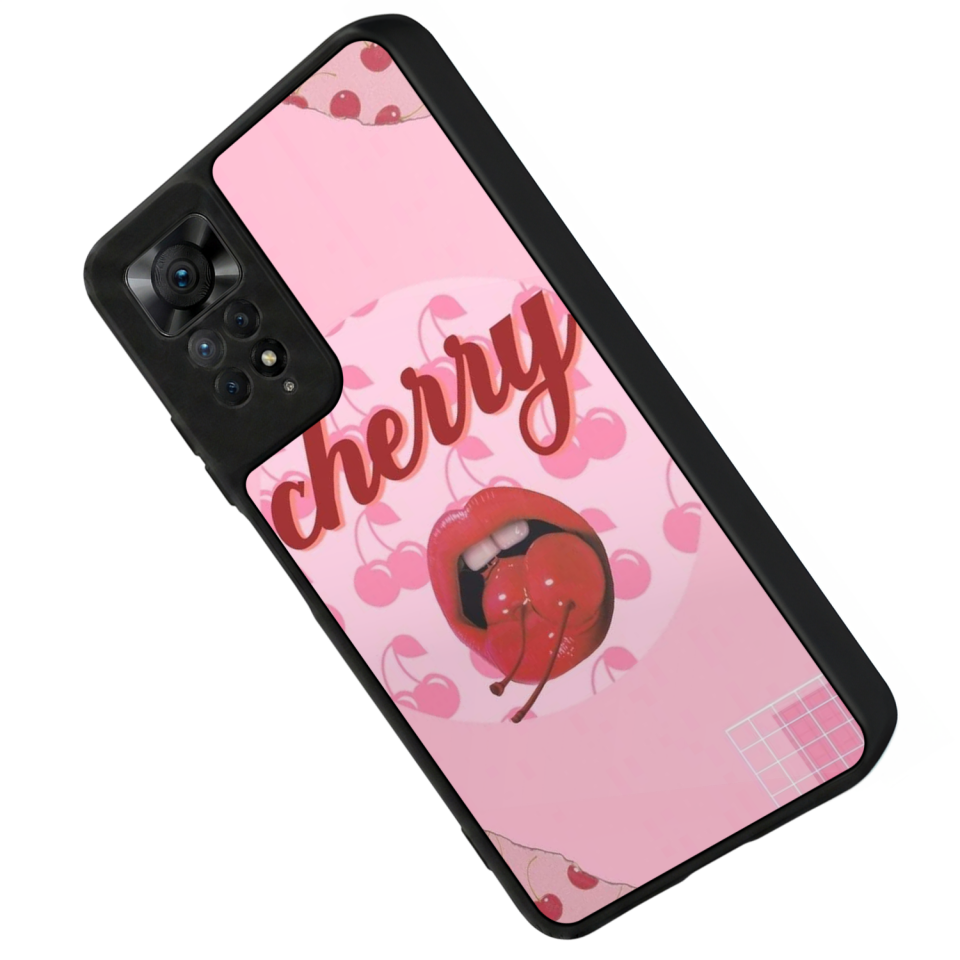 Xiaomi Redmi Note 12 Pro Uyumlu Kiraz Tasarımlı Glossy Premium Kılıf