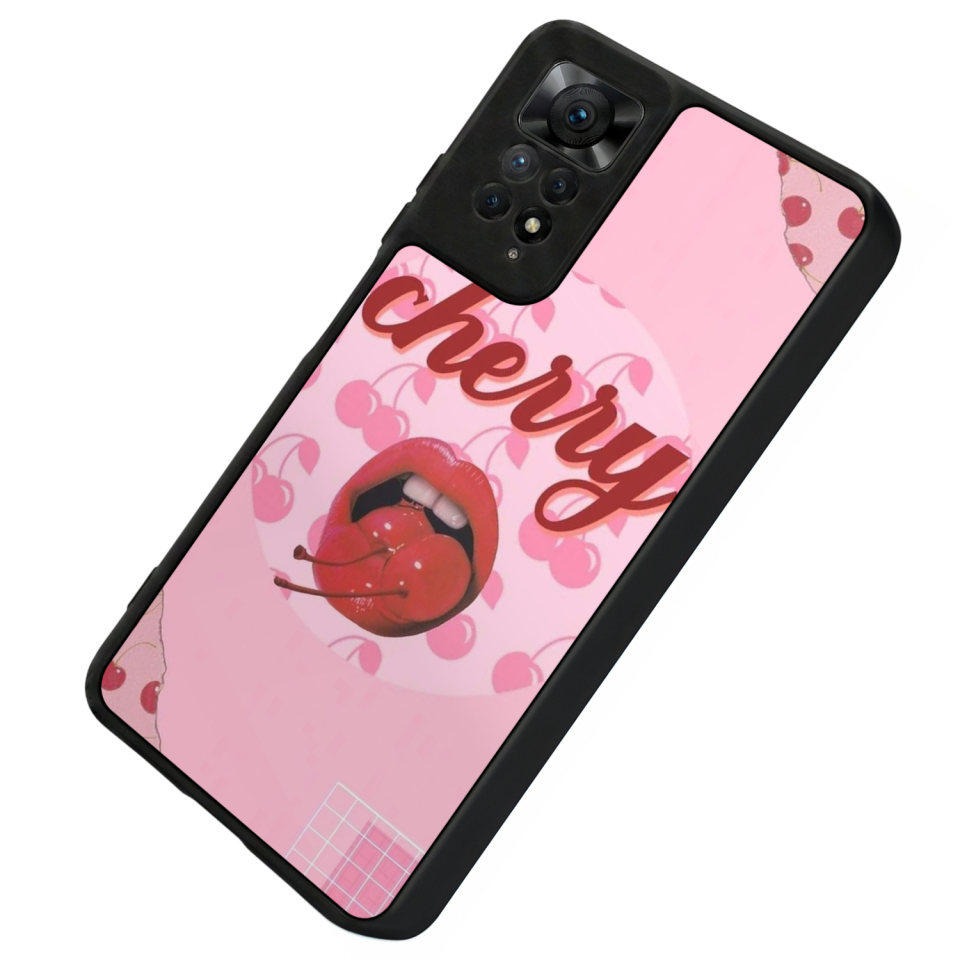 Xiaomi Redmi Note 12 Pro Uyumlu Kiraz Tasarımlı Glossy Premium Kılıf